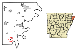 Location in Mississippi County, Arkansas