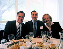 Whitman with then-governor Mitt Romney in 2007 Mitt Romney & Meg Whitman.jpg