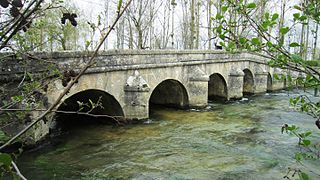 Bridge on the Aube in Montigny-sur-Aube