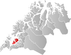 Lage der Kommune in der Provinz Troms