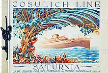 Pre-maiden voyage introductory brochure for the Saturnia