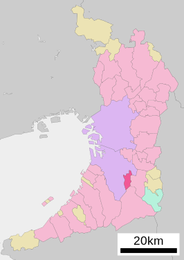 Situering van Osakasayama in de prefectuur Osaka