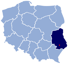 Localização de Szczebrzeszyn na Polónia