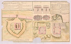 Plano de las Reales Obras que se han executado en... Batería ó Fuerte San Fernando de la Ría de Marin y en su Almagazen de la Polvora en el Año de 1759