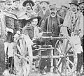 Brazilian soldiers with machine gun (artillery piece) in 1893