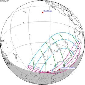 Carte de l'éclipse générale