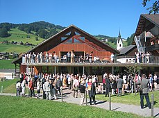 Angelika-Kaufmann-Saal (Schwarzenberg), durante l'intervallo di un recital del festival annuale di lieder e musica da camera Schubertiade.