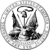 The seal of the Board of War and Ordnance, which the U.S. War Department's seal is derived from Seal of the United States Board of War and Ordnance.svg