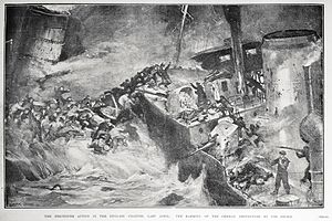 Эсминец HMS Broke таранит немецкий эсминец в проливе Ла-Манш 20 апреля 1917 г. .. jpg