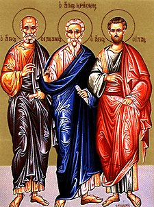 Svatý Krescens (uprostřed)