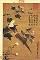 “ไก่ป่าและกุหลาบ”, โดยจักรพรรดิซ่งฮุ่ยจง (ราว ค.ศ. 1100-1126), จีน