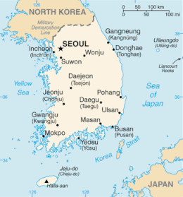 Corea del Sud - Mappa