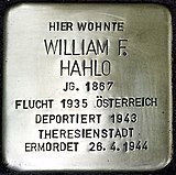 Stolperstein für William Friedrich Hahlo (Kastanienalle 6)