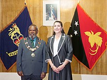 US Ambassador McKee with Governor-General Sir Bob Dadae, 2019 US Ambassador to PG presents credentials 02.jpg