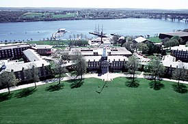 Aerial view of Washington Parade field and campus Uscga front view.jpg