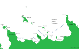 Ramö (Rammu) ligger norr om bukten Kaberneeme laht, sydöst om Vrangö (Prangli) och Lilla Vrangö och nordväst om ön Koipsi.