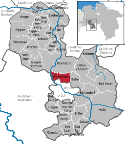 Läget för kommunen Wallenhorst i Landkreis Osnabrück