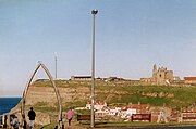Whitby Abbey showing whalebone arch