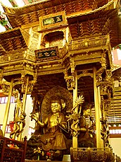 Statue of Manjusri in the Bronze Canopy within the Hall of the Five Hundred Arhats