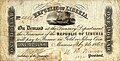 Image 22A one Liberian Dollar banknote from 1862 (from History of Liberia)