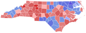 2002 United States Senate election in North Carolina results map by county.svg