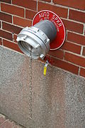 Building dry riser fire hose connection