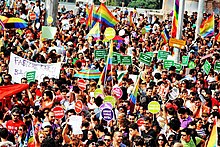 Istanbul LGBT Pride parade in 2013, Taksim Square, Istanbul, Turkey 21. Istanbul Onur Yuruyusu Gay Pride (58).jpg