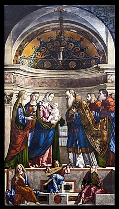 Obraz ołtarzowy Ofiarowanie Jezusa w świątyni Vittore Carpaccia