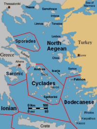 The Sporades within the Aegean Sea