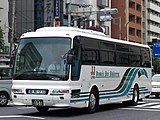 銀河計画のツアーバス「JJライナー」 （三菱ふそう・エアロバス、亜希プロ運行）