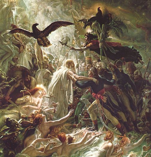 Ossian receiving the Ghosts of the French Heroes attributed to Anne-Louis Girodet de Roussy-Trioson - 1801.