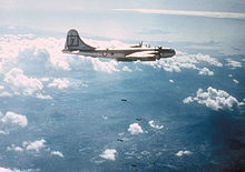 A 307th Bomb Group B-29 bombing a target in Korea, c. 1951 B-29 307th BG bombing target in Korea c1951.jpg