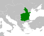 Map of a hypothetically united Bulgaria and Romania in 1887