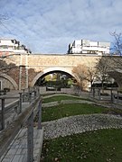 Cachan : tracé de la Bièvre au sud de l'aqueduc du Loing.