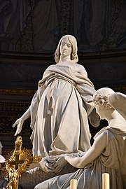 Carlo Marochetti, La Madeleine du groupe sculptural le Ravissement de sainte Marie-Madeleine. 1843. Marbre. Maitre-autel de l'eglise de la Madeleine de Paris. Photo, Jamie Mulherron.jpg