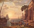 Hafen beim Sonnenuntergang, Claude Lorrain, c. 1649