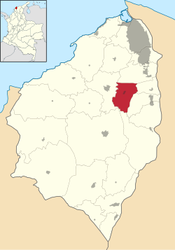 Vị trí của khu tự quản Polonuevo trong tỉnh Atlántico
