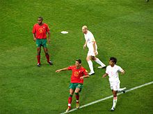 Ronaldo (bottom left) playing for Portugal during their semi-final match against the Netherlands at Euro 2004 Cristiano Ronaldo (links unten) im EM-Halbfinale gegen die Niederlande.jpg