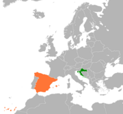 Location map for Croatia and Spain.