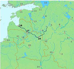 Kort over Daugava