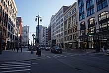 Merchants Row on Woodward Avenue between Grand Circus Park and Campus Martius Park in downtown Detroit Detroit December 2019 12 (Woodward Avenue).jpg