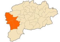 Map of Guelma Province highlighting the district