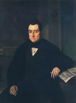 "Bonaventura Carles Aribau” (1844), olepentraĵo fare de Joaquín Espalter y Rull (1809-1880), en la Reial Acadèmia Catalana de Belles Arts de Sant Jordi de Barcelono.