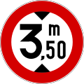 Bild 42: Verbot für Fahrzeuge deren Gesamthöhe … Meter überschreitet (Transito vietato ai veicoli aventi altezza totale superiore a … metri)
