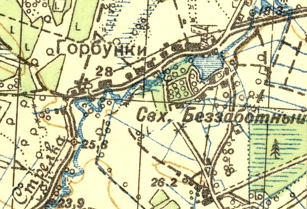 План деревни Горбунки. 1931 год