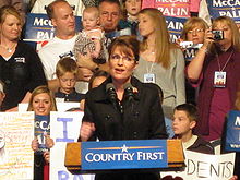 Sarah Palin at a campaign rally in Des Moines, Iowa Gov. Sarah Palin In Des Moines.jpg