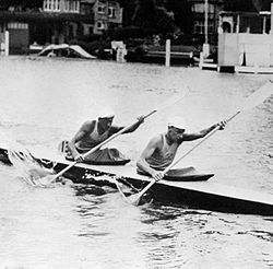 Gunnar Åkerlund ja Hans Wetterström vuoden 1948 olympialaisissa.