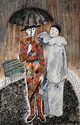 Harlequin and Pierrot in the Rain