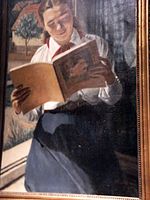 @ : 'Pioneer girl Reading' (1953) - image de propagande soviétique