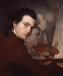 Autoportrait (inachevé, Rome, 1767) figurant Dominique Lefèvre et le sculpteur James Paine the Younger, Londres, National Portrait Gallery[10]